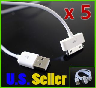  Power Charger White Cables Cord Connector iPhone 4S iPod iPad