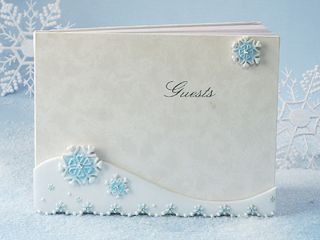 Winter Wonderland Wedding Guest Book Snowflake Theme