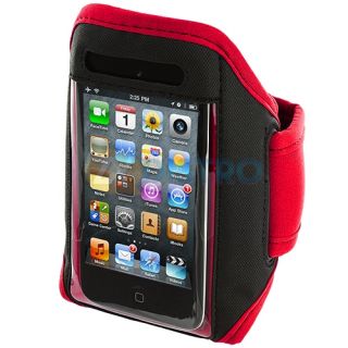 Red / Black Running Sports Gym ArmBand for iPod Touch 4th 3rd 2nd