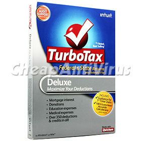 Intuit TurboTax Deluxe Federal State Efile 2010 New