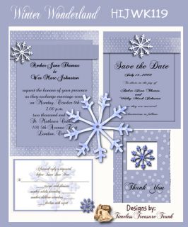 Delux Winter Wonderland Wedding Invitation Kit on CD
