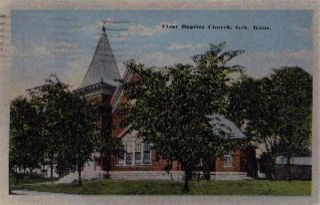 1918 Iola Kansas First Baptist Church Postcard