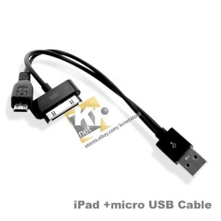 Triplug Micro USB Dock Connector Cable for Apple iPhone 4S 4 Samsung