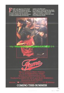 Fame Movie Poster Advance Style Irene Cara 1980