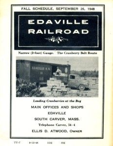 So Carver Mass MA Edaville Railroad 1948 Schedule