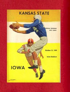 Iowa Hawkeyes 1959 Football Game Program Kansas State