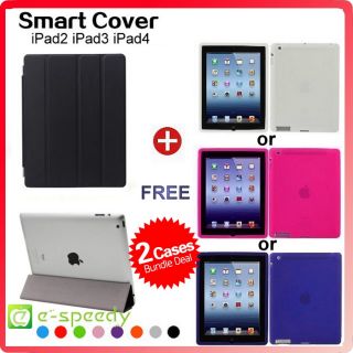 New iPad 4 iPad 3 2 Smart Cover Magnetic Front Case Green ★ Free TPU