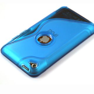 TPU Soft Case Cover Skin for Apple ipod Touch 4 4G 4th GEN in Blue   S