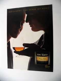 Remy Martin Cognac Couple Drinking 1989 Print Ad