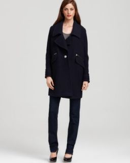 Joie New Isabelle Navy Wool Lined Coat L BHFO