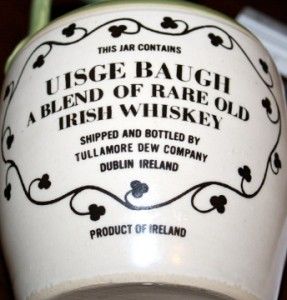 Vintage Tullamore Dew Irish Whiskey Stoneware Jug Flagon Crock