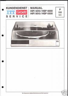 ITT Graetz Orig Service Manual Phono 5010 9510