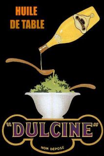 Olive Oil Salad Dulcine Italian Food Italy Italia Vintage Poster Repro