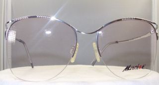 Vintage Marchon Large Chrome Rimless Eyeglass Frame