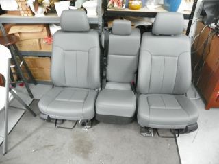 New Takeout Ford Superduty Front Bucket Seats Jump Seat Gray Vinyl