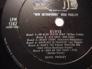 Elvis by Elvis Presley Record Album LPM 1382 w Bands