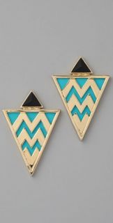 House of Harlow 1960 Leather Tribal Earrings