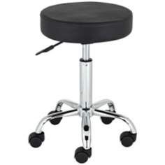 kelly rolling chrome and black adjustable height stool