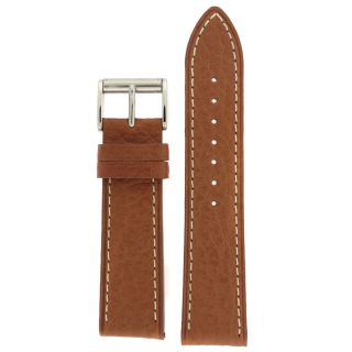 Watch Band Leather Tan White Stitch Roller Buckle 470