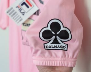 Giro DItalia Mecatone Uno Colnago Jersey by Fila L XL 5 Pink Pantani