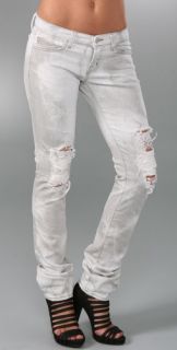 J Brand 12" Pencil Leg Acid Wash Ripped Jeans
