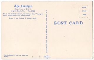  Vintage Virginia Beach VA Postcard Ivanhoe Hotel Folks on Lawn