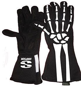 Simpson The Skeleton Nomex Auto Racing Gloves SFI 5 x Large