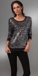 DKNY Dolman Sleeve Sequin Sweater