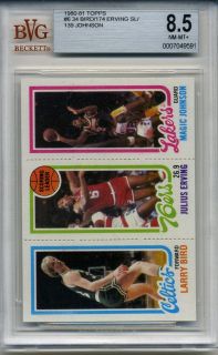 1980 Topps Dr J Larry Bird Magic Johnson Rookie BVG 8 5 Basketball BGS
