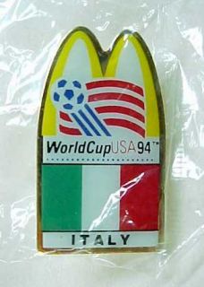 1994 McDonalds Italy World Cup USA Soccer Enameled Goldtone Metal Pin