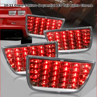 10 11 Chevy Camaro Sequential Chrome Housing LED w Clear Lens Tail