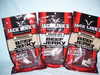 Jack Links Beef Jerky Peppered Original Jumbo 6 2oz Bags