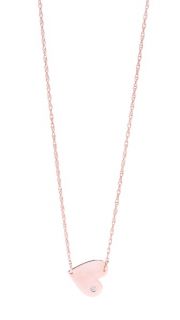 Jennifer Zeuner Jewelry Mini 1/2" Heart Necklace with Diamond