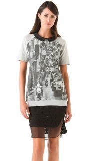 No. 21 Print Front Tee with Collar