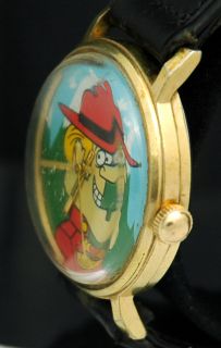 70s Dudley do Right Watch 17J Automatic Mens Cartoon Character 1st Jay