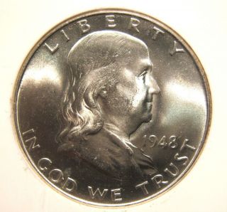 1948 Franklin Silver Half Gem BU SL