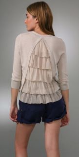 Juicy Couture 3/4 Sleeve Ruffle Cardigan Sweater