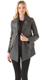 Cut25 by Yigal Azrouel Felt Jacket with Leather Overlay