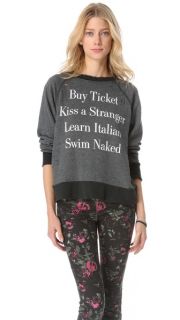 Wildfox Learn Italian Destroyed Top