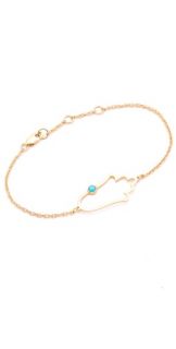 Jennifer Zeuner Jewelry Open Hamsa Bracelet with Turquoise