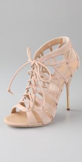 Giuseppe Zanotti Suede Lace Up Caged Booties