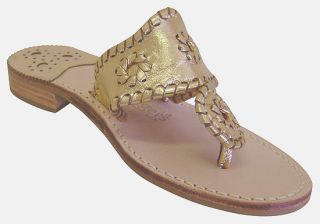 Jack Rogers Navajo Gold Hamptons Sandals Shoes 11 New