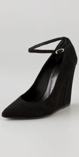 Giuseppe Zanotti Suede Wedge Pumps with Ankle Strap
