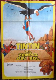  The Sun 1970 Movie Poster Spanish RARE Orig Herge Jacques Brel