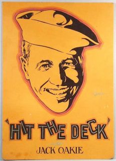  Hand Painted RKO Theater Lobby Sign Art Jack Oakie Hit The Deck