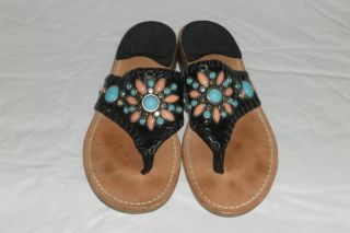 Jack Rogers Navajo flats slides slip on shoes flip flop thong sandals