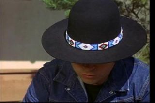 Replica Billy Jack Hat w Beaded Hatband Wool Felt