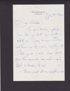 Jacqueline Kennedy Signed Handwritten Letter as First Lady White House