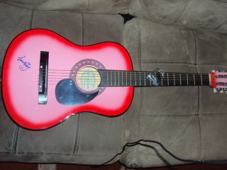 Video Proof Jackie Evancho Signed Autographed Pink Acoustic Guitar COA