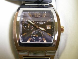 Jacques Lemans Geneve Animus Swiss Made 24 Hour Brown Metallic New